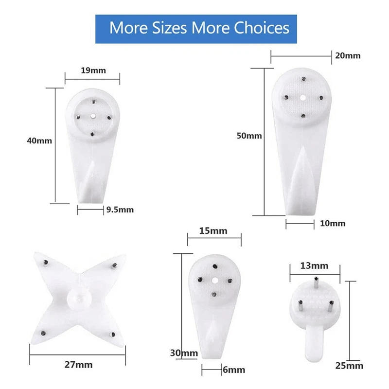 Description Picture 6 of item40Pcs Invisible Nail Screws Wall Hooks Picture Hangers Traceless Photo Hook Multi Function Picture Painting Frame Hanger