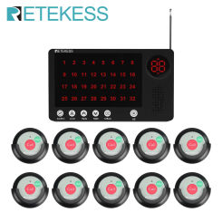 Retekess Caregiver Pager Wireless Nurse Calling System TH107 Screen Receiver TH010 Call Buttons For Hospital Clinic Nursing Home