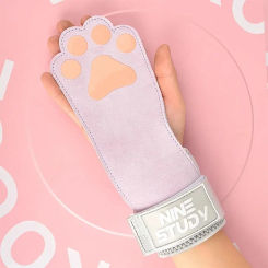 Leather Dog Paw Fitness Power Straps Wear-resistant Adjustable Dog Paw Wrist Straps Durable Pink/Purple