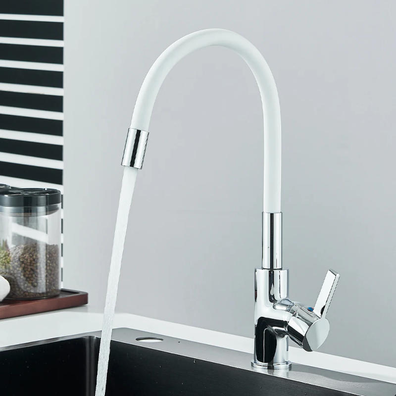 Description Picture 3 of itemSilica Gel Nose Kitchen Sink Faucet Multiple Colors Available Hot Cold Water Mixer Tap Any Direction Rotating Deck Mount