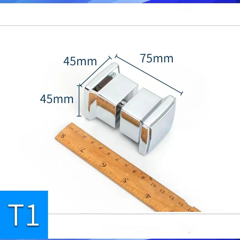 Description Picture 6 of itemShower room sliding glass door handle electroplated bright black square head plastic single hole hanle(LDS20)