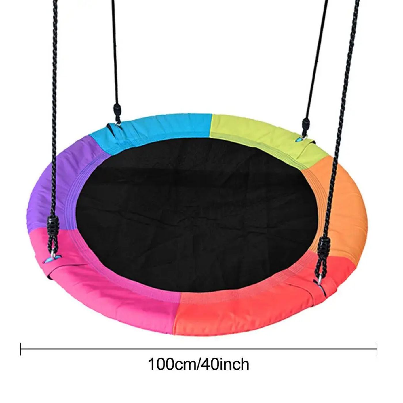 Description Picture 6 of itemTree Swing For Kids Outdoor Round Swing With Adjustable Multi-Strand Ropes Height Adjustable 40 Inch Outdoor Children Swing