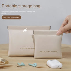 Minimalist Closed Fragment Bag Mini PU Earphone Storage Bag Candy Color Coin Bag Zero Wallet Lipstick Storage Bag
