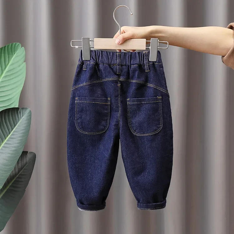 Description Picture 4 of item2025 Spring Boys' Jeans Long Pants Spring and Autumn Children's Wear Haren Pants Medium and Small Children's Loose Fat Pants