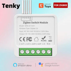 Tuya Zigbee 2/3/4 Smart Outlet Switch Module 2 Way Control DIY Circuit Breaker Works with Alexa Google Home Yandex alice