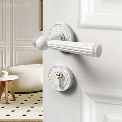 White Zinc Alloy Bedroom Door Lock Boutique Mute Security Door Lock Indoor Double Handle Lock Set Home Hardware with Key