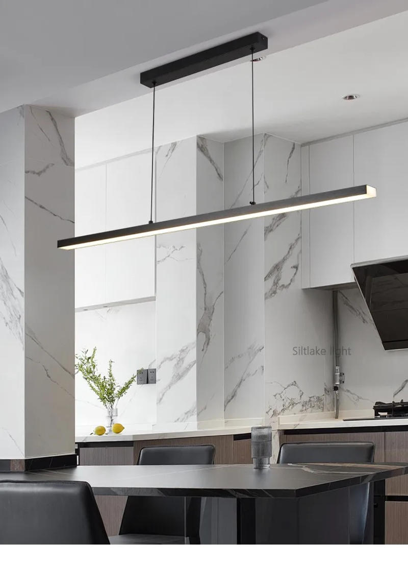 Description Picture 2 of itemLED restaurant chandelier modern simple kitchen pendant lights bar desk dining table lamp bar island dining room chandelier