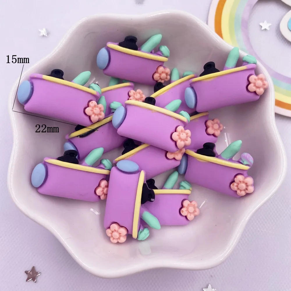 Description Picture 3 of itemHand Painted Resin Kawaii Colorful Mini Learning Tools Scrapbook Flatback Stone Figurine 10PCS DIY Decor Accessories Craft OM279