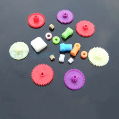 18 Styles Colorful Mixed Plastic Gear Bag 0.4 Modulus Transmission Gear DIY Handmade Toy Accessories 3-way/4-way Bushing 18Pcs