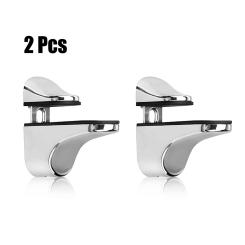 2pcs Adjustable Shelf Clamp Glass Shelf Support Plate Holder Bracket Zinc Alloy Wall Mount Fixed Plate Support Holder Clamp