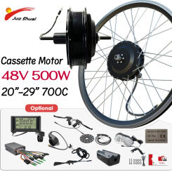 Ebike Kit 48V 500W Cassette Rear Drive Brushless Geared Wheel Hub Motor for 20-29inch Wheel Electric Bicycle Conversion Kit