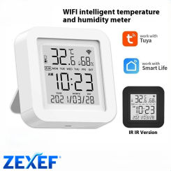 ZEXEF Tuya WIFI Temperature & Humidity Sensor for Smart Home var SmartLife Thermometer Hygrometer Support Alexa Google Assistant