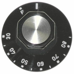 KNOB EGO THERMOSTAT 30-85 DEGREES UNIVERSAL 50MM BLACK 524803 FOR OVEN