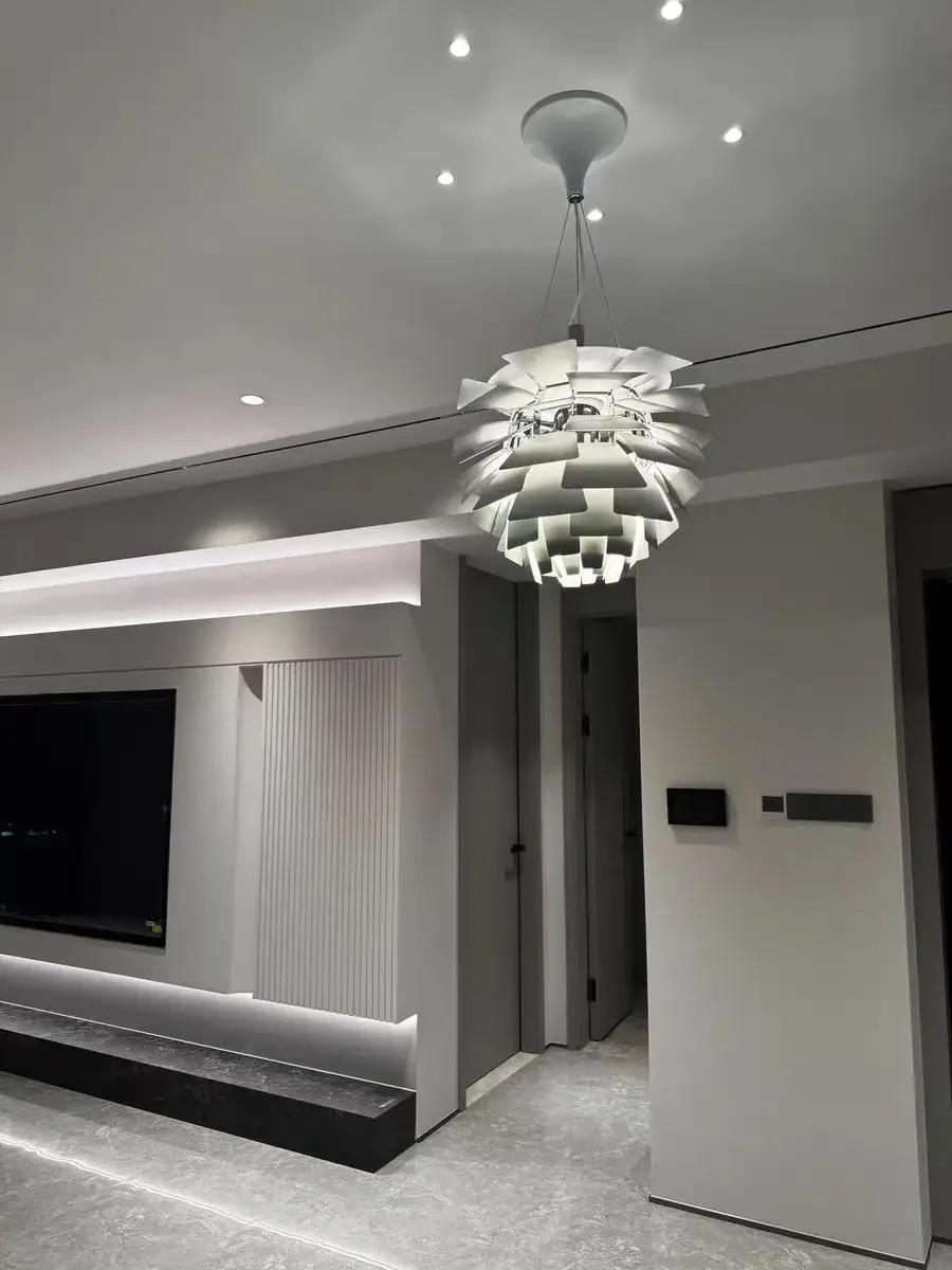 Description Picture 2 of itemNordic Chandelier Thousand Blade Aluminum Personality Modern Simple Study Bar Bedroom Room Decor Creative Pine Cone Chandelier