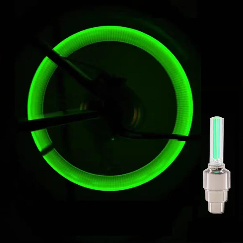 Description Picture 4 of item2PCS Bicycle Bike LED Lights Tire Valve Cap Flashlight Auto Car Motorcycle Tire Air Valve Wheel Spokes Light Bike Accessories