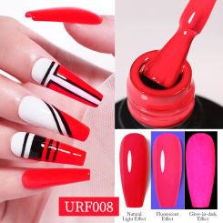 UR SUGAR 7.5ml Neon Fluorescent Red Green Yellow Gel Nail Polish Luminous Glow In Dark Effect Semi Permanent Soak Off UV LED Gel
