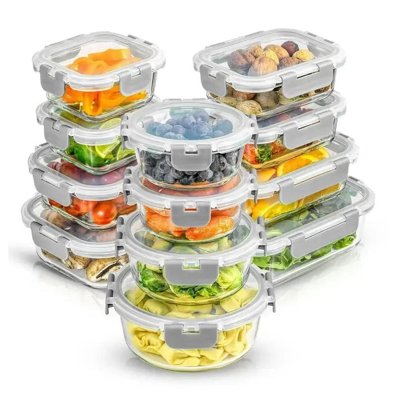 Description Picture 3 of itemJoyJolt JoyFul 24pc Pantry Kitchen Storage Containers, Glass Meal Prep Container for Lunch, Glass Storage Containers with Lids