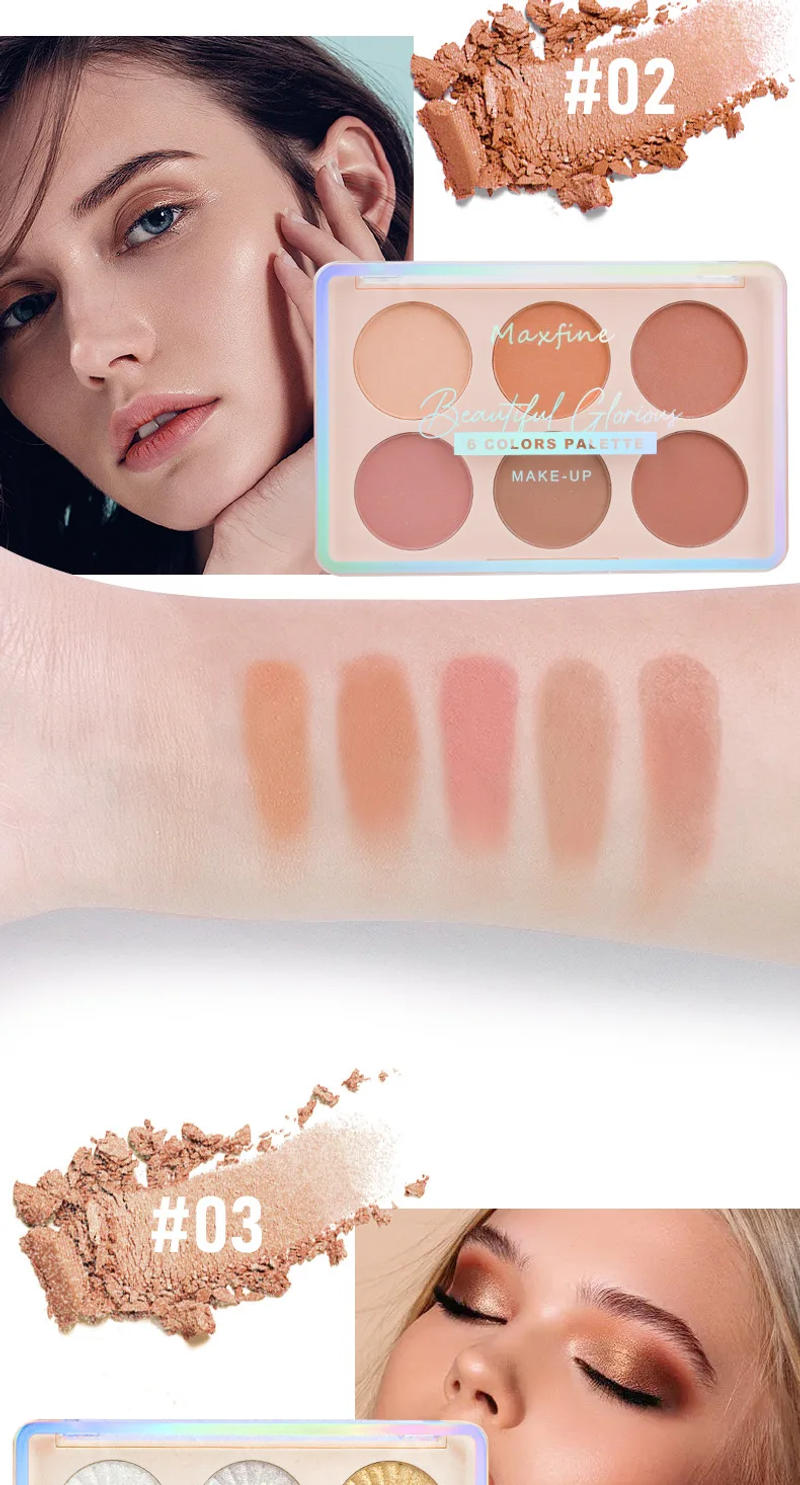 Description Picture 6 of itemColor-retaining contour palette highlights all the functions of contour, which is a portable high-gloss cosmetic blush plate.
