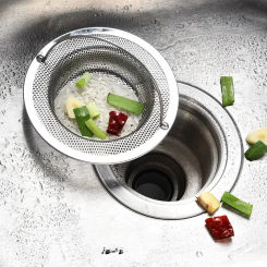 Kitchen Sink Stainless Steel Filter Screen Sink Drain Residue Filtration Thickened Anti Blocking and Leak Screen