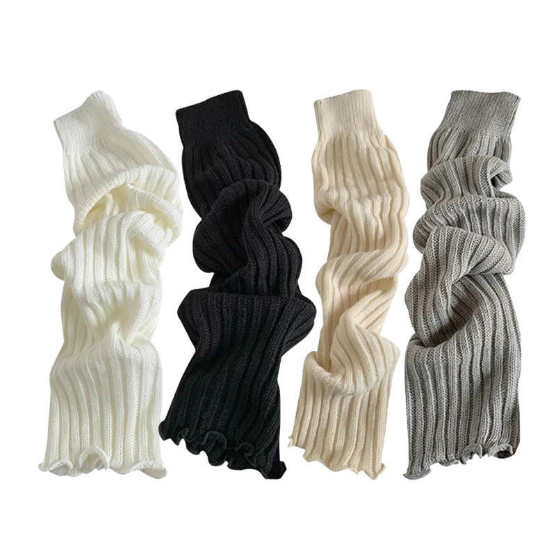 Description Picture 5 of itemCute Japanese Lolita JK Leg Warmers Women Ankle Warmer for Girls Gothic Long Socks Y2K Thin Knitted Cosplay Heap Heap Socks