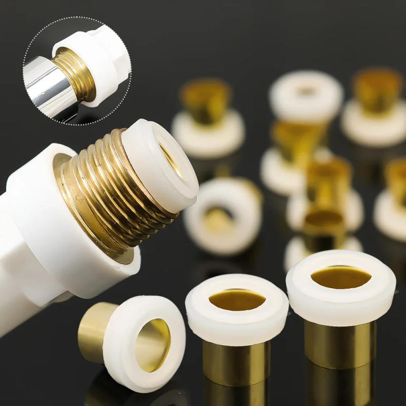 Description Picture 3 of item5-50Pcs Faucet Leak-proof Sealing Gasket Copper Core Silicone Washer Triangle Valve Threaded Hose Plugs Universal Leakage Gasket