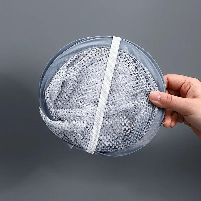 Description Picture 5 of itemDirty Clothes Storage Bag Basket Frame Bucket Foldable Mesh Laundry Bathroom Wall Mounted Dirty Clothes Organizer