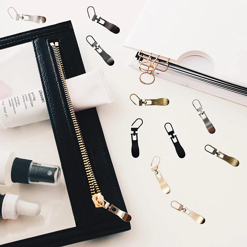 Description Picture 5 of item5/10PCS Zipper Pull Replacement Metal Zipper Sliders Fix Zip Puller Detachable Zipper Pull Tab for Luggage Jacket Bag Backpack