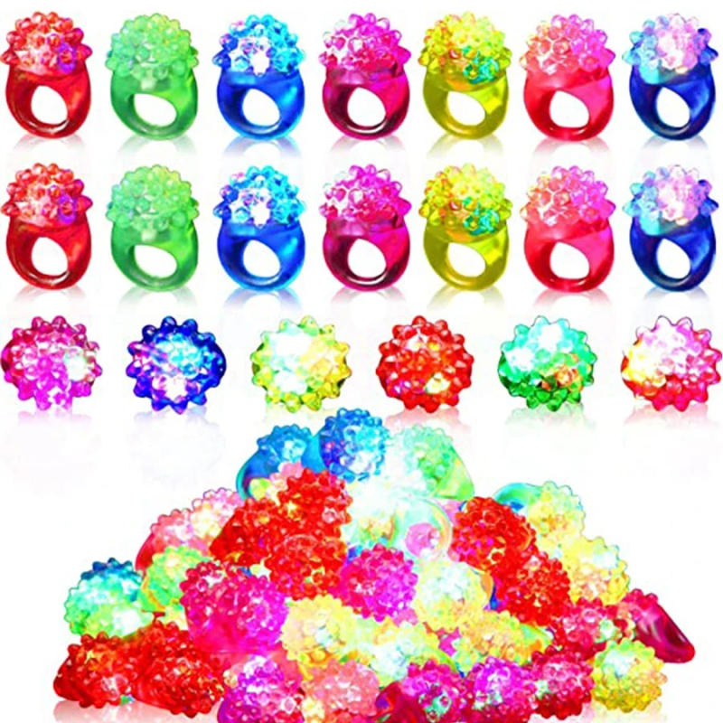 Description Picture 2 of item20/30/50 Pcs Glowing Rings LED Light Up Luminous Rings Party Favor Toys Flash Led Lights Glow In The Dark Wedding Party Supplies