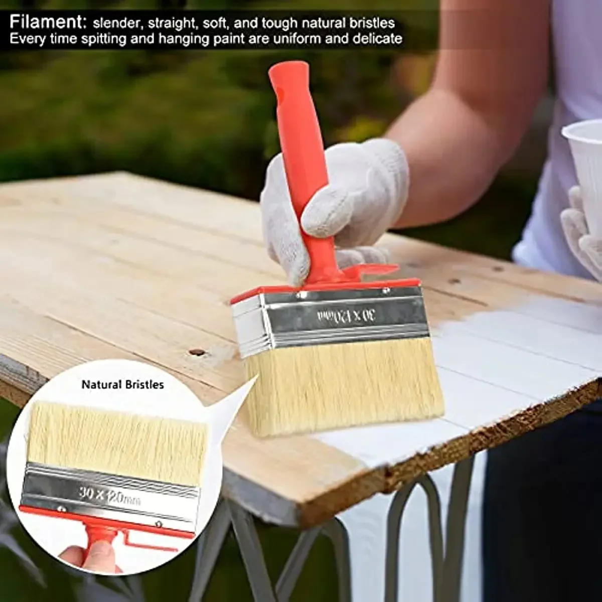 Description Picture 5 of item1/3 Pack Thickened Long-Bristled Decorative Wall Brush Paint Paint Soft-Bristled Decorative Wall Brushing Tool Easy To Clean