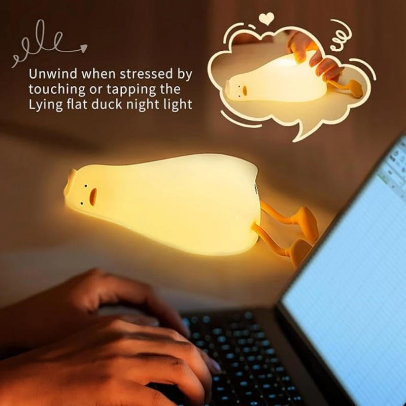 Description Picture 4 of itemThree Level Dimmable Duck Night Light,Rechargeable Silicone Night Light,Bedside Touch Lamp