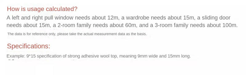 Description Picture 2 of item3Meters Brush Strip Self Adhesive Door Window Sealing Strip Home Door Window Sound Insulation Seal Film Door Swal Weather Strip