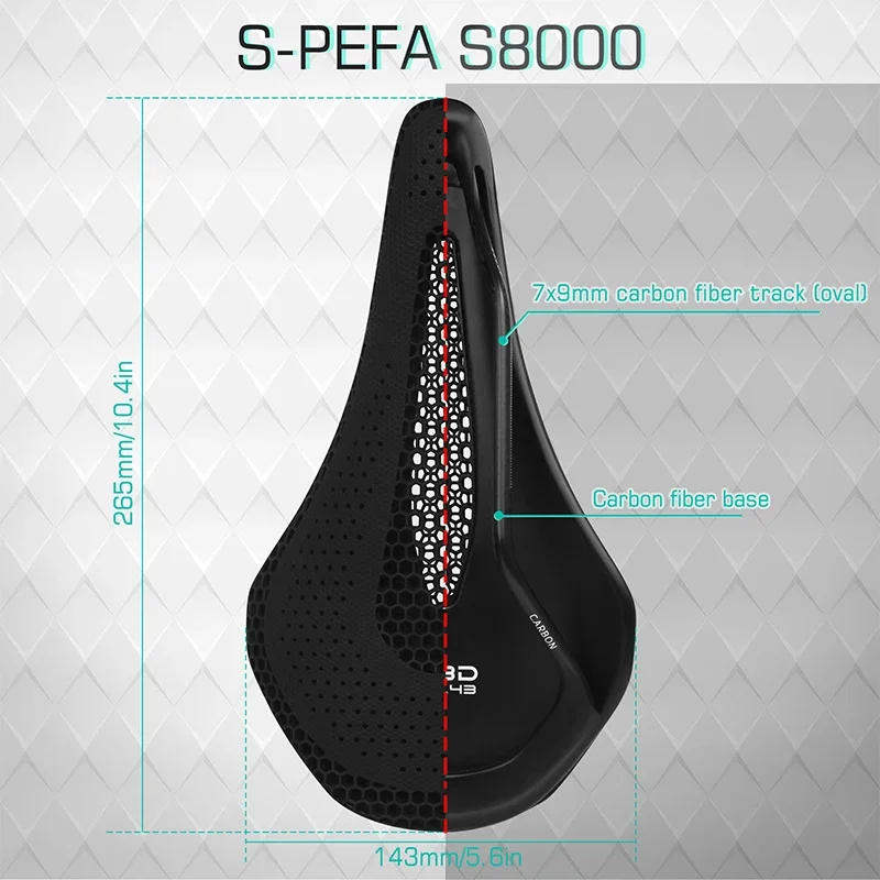 Description Picture 3 of itemBUCKLOS Bicycle Saddle 143MM 155mm 3d Printed Saddle Carbon Fiber Racing Bike Seat Cushion 3D Road MTB Triathlon Seat Nylon