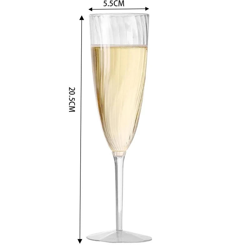 Description Picture 6 of item8/16PCS Plastic Disposable Cups Clear Champagne Glasses Perfect for Wedding and Party Celebration Cups Picnic Bar Drinkware Gift
