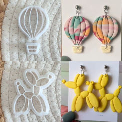 Hot Balloon Cartoon Kink Dog Polymer Clay Mold DIY Cute Animal Chickee Duck Clay Cutter Earring Jewelry Pendant Making Hand Tool