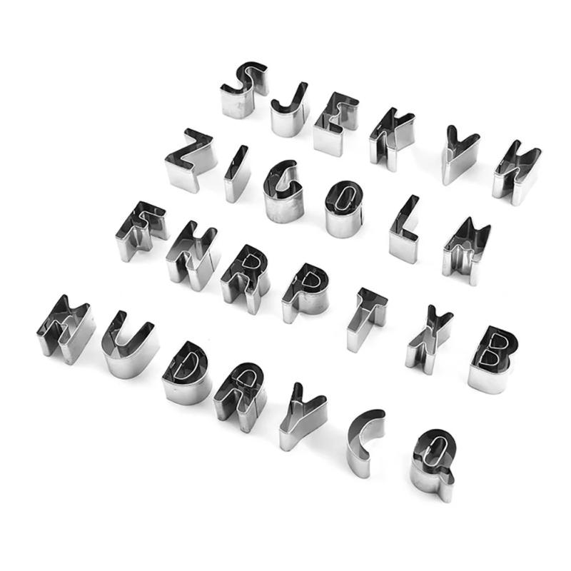 Description Picture 3 of item26Pcs Alphabet Letter Mold Sugar Craft Fondant Cake Decorating Cookies Cutter Set Paste Tools For Kids Birthday Party Supplies