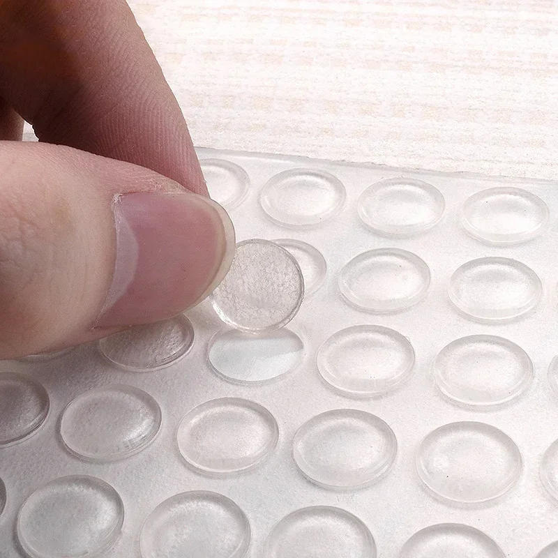 Description Picture 3 of item300/100pcs Self-Adhesive Clear Door Stop Rubber Damper Buffer Cabinet Bumpers Silicone Furniture Dots Cushion Protective Pads