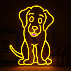 Dog Neon Signs Cute Led Lights Hanging Wall Room Decoration For Pet Business Shop Party Home Bars Bedroom USB Powered Lamp Sign