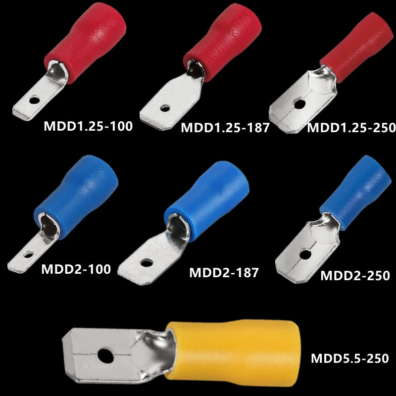Description Picture 2 of item10/50PCS 2.8mm 4.8mm 6.3mm Insulated Male Crimping Terminals Electrical Seal Spade Wire Connector