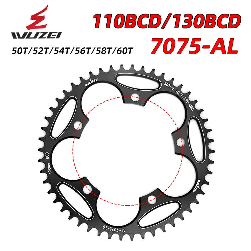 Description Picture 2 of itemRoad Bicycle Chainring 110/130 BCD 50/52/54/56/58/60T Narrow Wide Single Chain Ring bike crank Accessories Tooth plate Parts