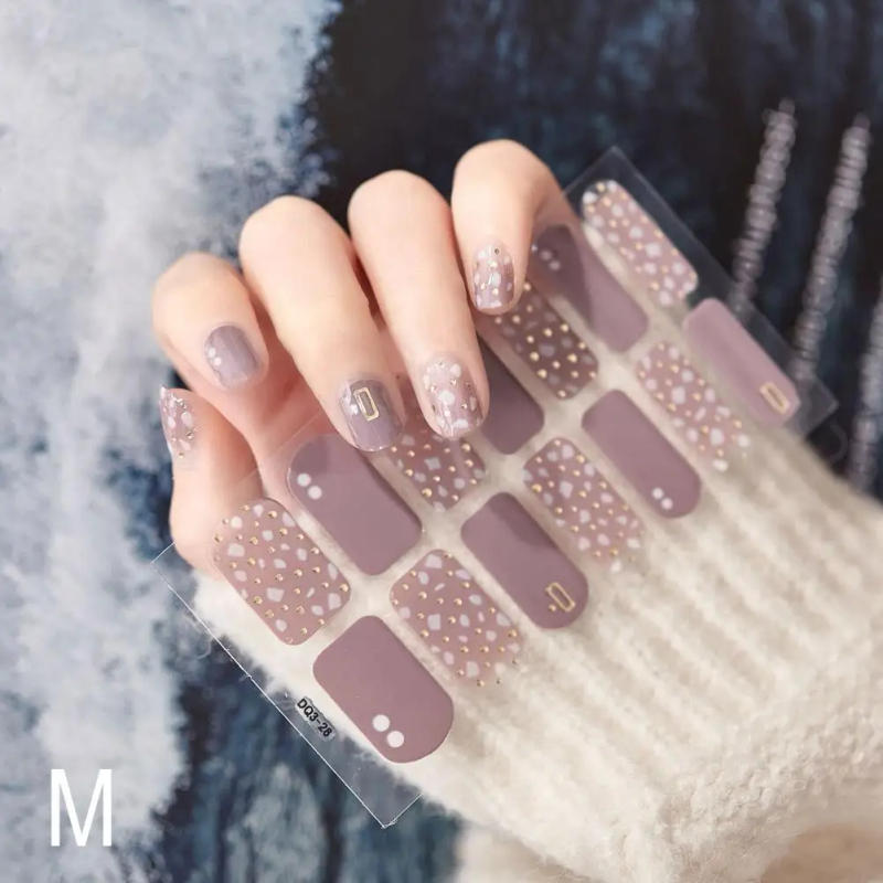 Description Picture 5 of item14Tips 3D Uv Gel Nail Stickers Flowers Gradient Color Manicure Cover Nail Wraps DIY Adhesive Decals Gel Arts Cured Semi Ful C3O5