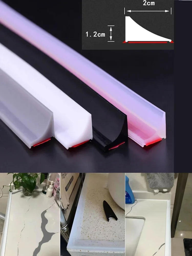 Description Picture 2 of itemMulti-size Kitchen Water Retaining Strip Self-adhesive Door Seal Strip Bathroom Separation Shower Dam Barrier Accessory