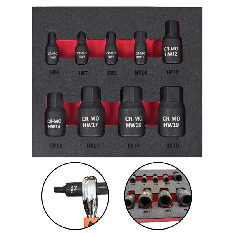 Description Picture 4 of item9pcs Hexagon Screwdriver Sockets H6 H7 H8 H10 H12 H14 H17 H18 H19 Hex Bits Nut Driver Sockets 1/4inch 3/8inch 1/2inch Hex Shank