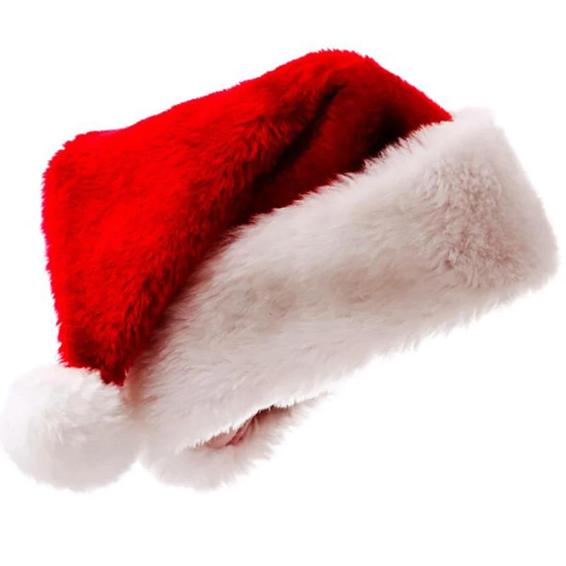 Description Picture 3 of itemTop Grade Plush Christmas Hat For Adults Big Ball Plush Christmas Hat Red Santa Claus Hat For Men And Women