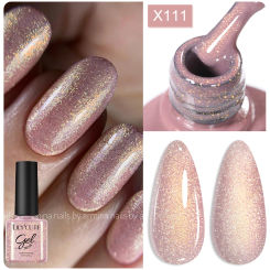 LILYCUTE 7ML Rose Gold Glitter Gel Nail Polish Aurora Laser Gel Varnish Semi Permanent UV Gel Soak Off Nail Art Gel Polish DIY