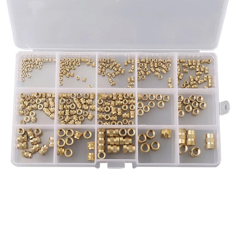 Description Picture 3 of itemBrass Threaded Inserts M5 Nuts Threaded Threaded Knurled 15 Sizes 300 Pcs 7 Models Bushing For Thermoplastics Brand New