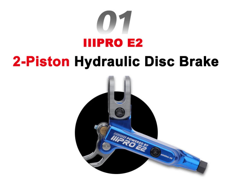 Description Picture 6 of itemBicycle Hydraulic Disc Brake 2 Piston MTB Brake Caliper IIIPRO E2 Mountain Bike Brake Oil Pressure 800/1550mm Front Rear Brake