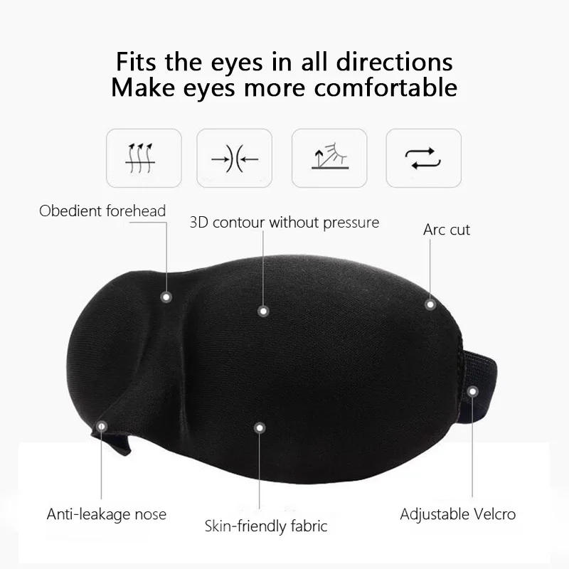Description Picture 6 of item3D Sleeping Mask Natural Eye Patches Eyeshade Cover Shade Travel Nap Relax Blindfold Soft Block Out light Sleeping Aid Eye Masks