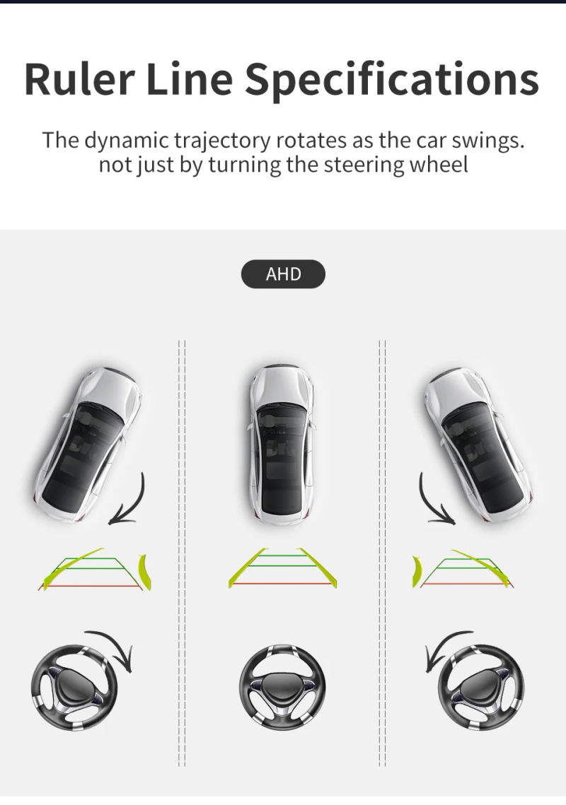 Description Picture 6 of itemCar dynamic ruler line reversing camera high-definition starlight night vision with dynamic trajectory, universal reversing imag