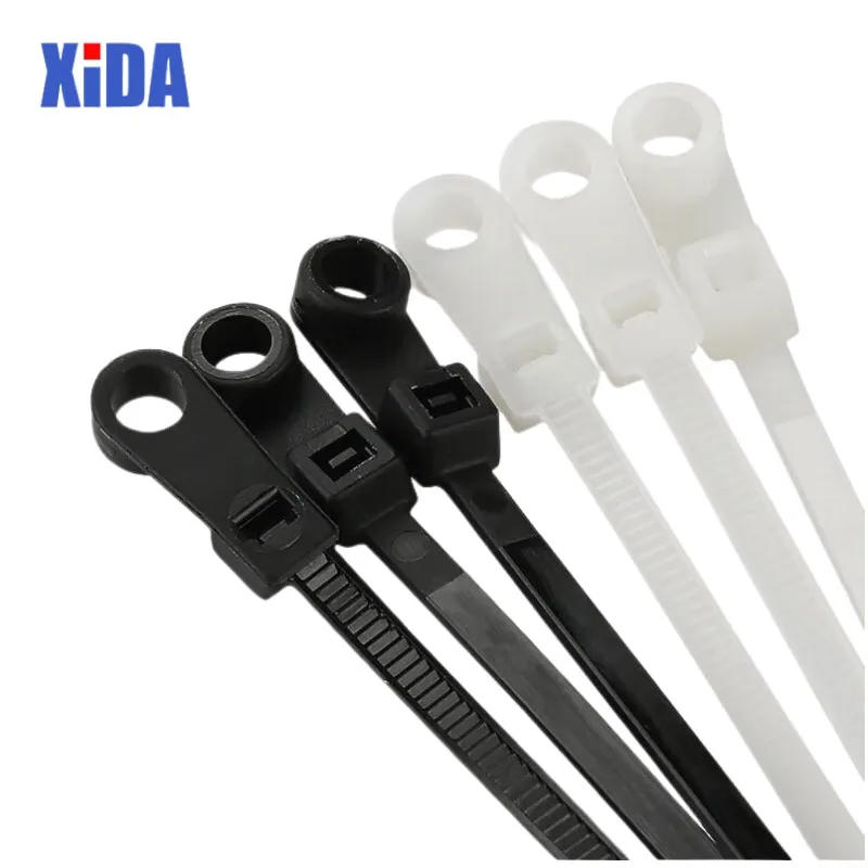 Description Picture 4 of itemNylon Cable Tie 3*100 4*200 Fixed Cable Tie Nylon Cable Zip Ties With Screw Hole Mount Self Locking Loop Wrap Bundle Tie Straps