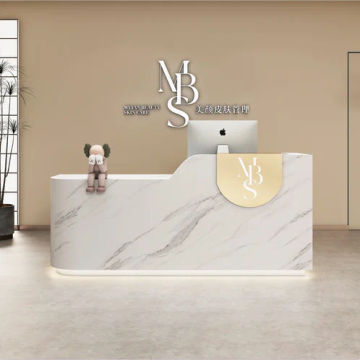 Check Out Counter Retail Store White Desk Reception Shop Counter Luxury Office Desk Mesa De Escritorio Beauty Salon Furniture